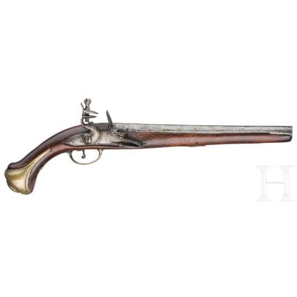 A Spanish (?) flintlock pistol, circa 1750  
Runde