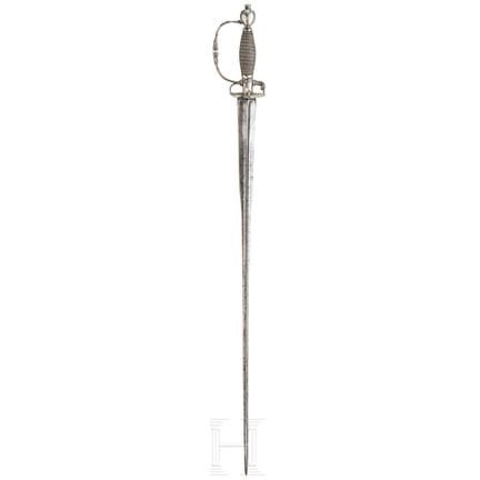 Une petite épée à monture en argent, d'origine fra