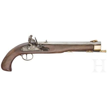 A Spanish replica of a flintlock pistol, circa 200