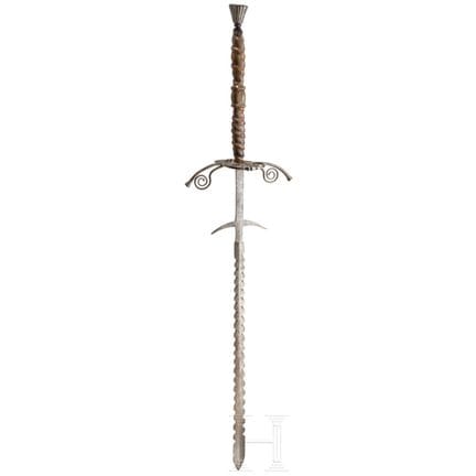 Épée à deux mains (flamberge) autrichienne ou suis