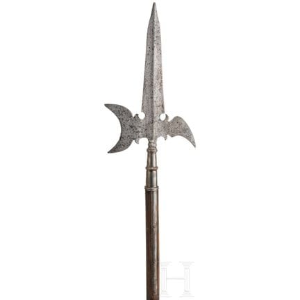 Une hallebarde allemande, vers 1700  
Lame ébarbée