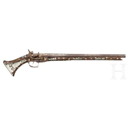 A long Ottoman gold- and silver-mounted miquelet l
