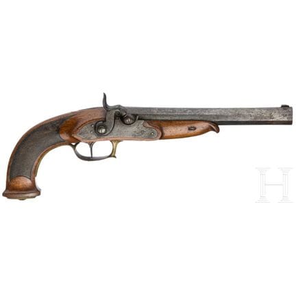A pair of German officer's percussion pistols, cir