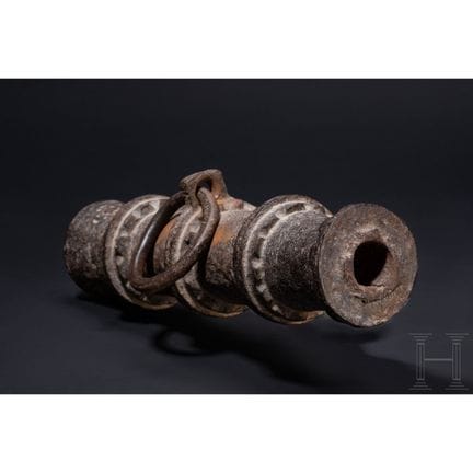 A North Italian wrought iron light canon barrel, 1