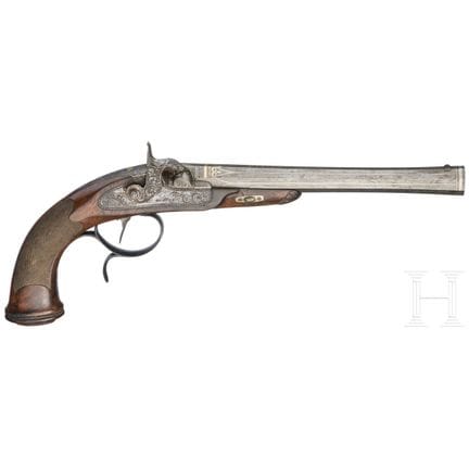 A percussion pistol, Fibich in Olmütz (CZ), circa 
