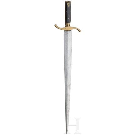 A German dagger, 18th/19th century  
Lame rhomboïd