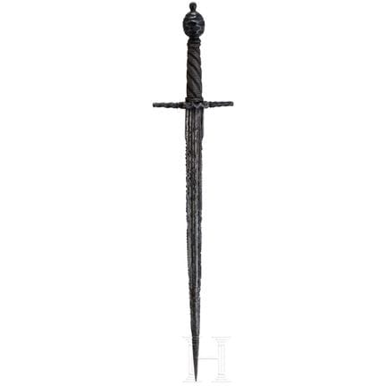 An Italian left hand dagger, ca. 1600  
Lame étroi