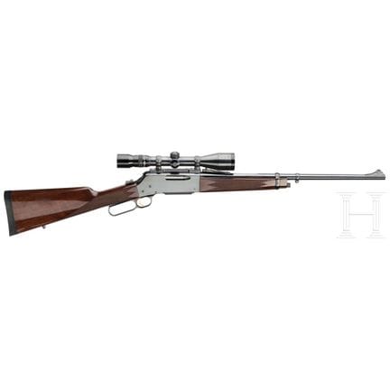 布朗宁 BLR 81 配卡尔斯瞄准镜  
口径 .308Win，编号 40038NW227，光面枪管