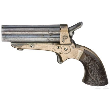 Tipping &amp; Lawden 型号 Derringer Pepperbox  
口径 .