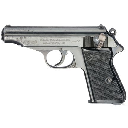 Un Walther (Zella-Mehlis) modèle PP  
Calibre 9 mm