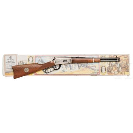 温彻斯特94型，“传奇执法者”纪念版  
口径 .30-30Win，编号 LL16383，光面枪管，