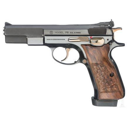 Un CZ Mod. 75 avec viseurs de tir  
Calibre 9 mm L