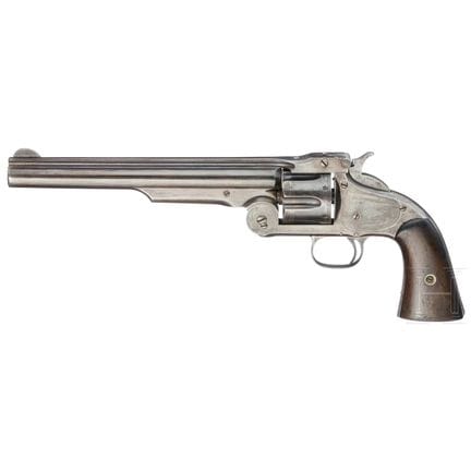史密斯-韦森（Smith &amp; Wesson）Mod. 3型，俄制第一代左轮手枪  
口径 .
