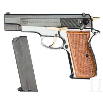 Un Mauser 90 DA Compact (fabriqué par FEG)  
Calib