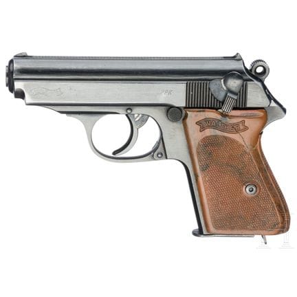 Un Walther (Zella-Mehlis) modèle PPK  
Calibre 7,6