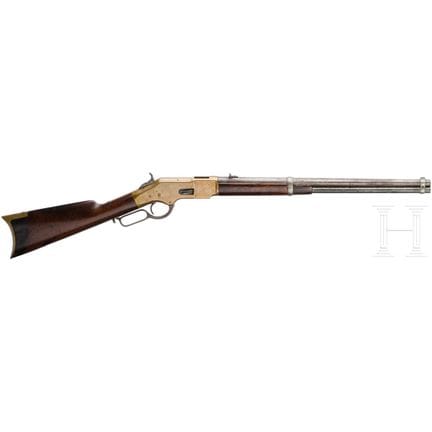 温彻斯特M 1866型卡宾枪  
口径.44-40WCF，编号28668，枪管局部表面粗糙，长度20