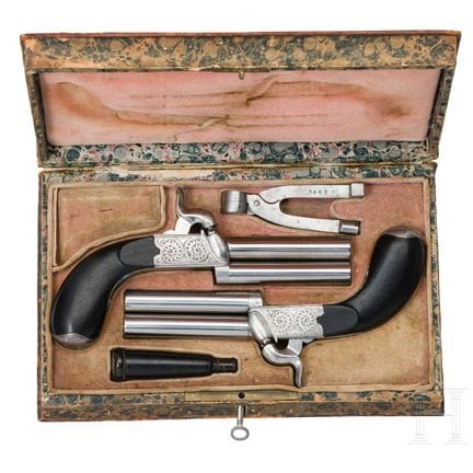 Due pistole a percussione sovrapposte, Belgio, 186