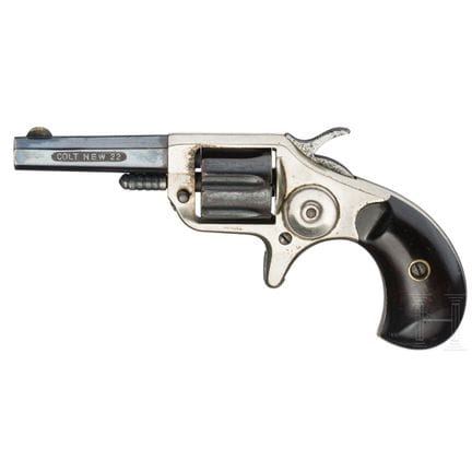 Un Colt modèle New Line .22  
Calibre .22 Long, n°