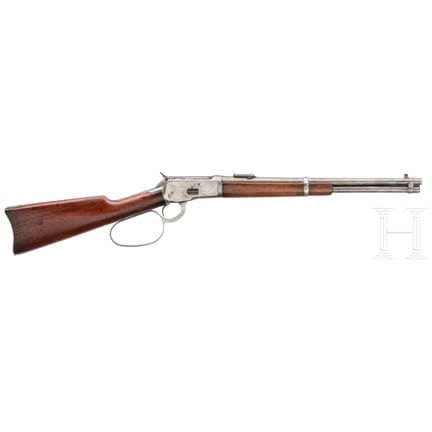 一支温彻斯特1892型卡宾枪，1919年  
口径 .44-40WCF，编号 875258，粗膛线，