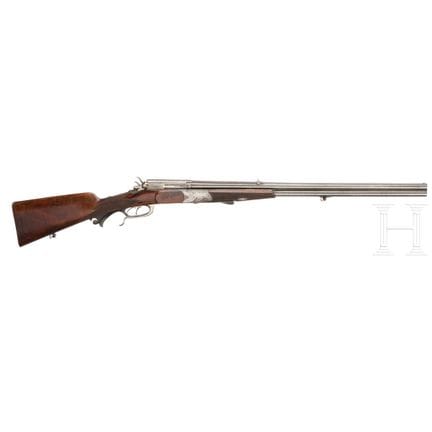 慕尼黑奥伯哈默（Oberhammer）制造的一支上下双管组合枪  
口径 11.15×65R 钢制，