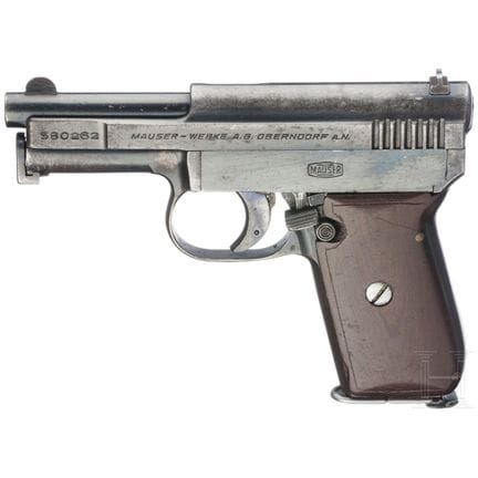 Un Mauser, modèle 1914  
Calibre 6,35 mm Browning,