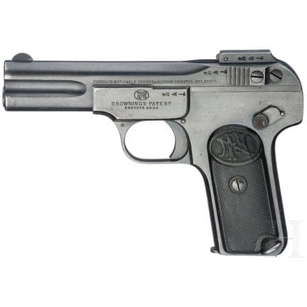 FN Mod. 1900  
口径 7.65 毫米布朗宁，编号 548461，编号一致。哑光枪管，长