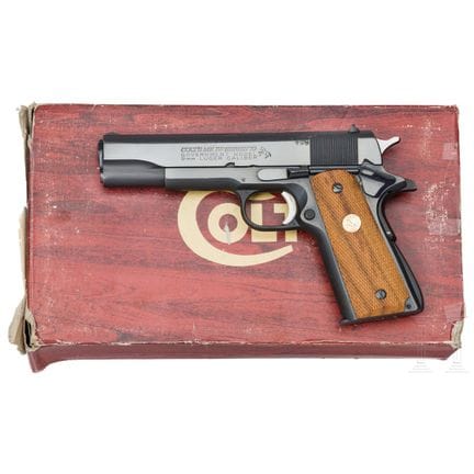 Un Colt MK IV série 70  
Calibre 9 mm Luger, n° 70