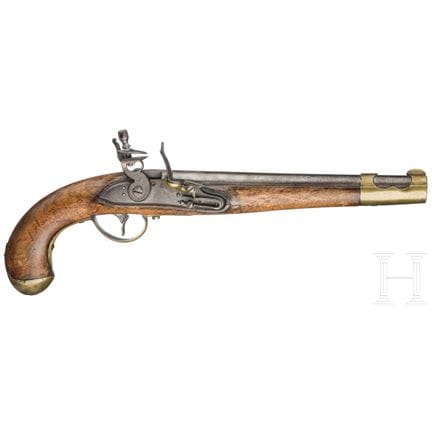 Pistola de chispa M 1798  
Cañón redondo y cónico 