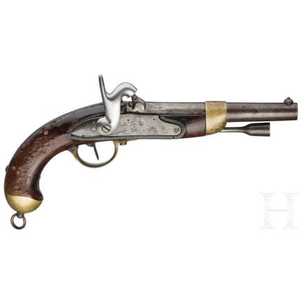 A M 1822 T cavalry pistol, Tulle  
Round barrel wi