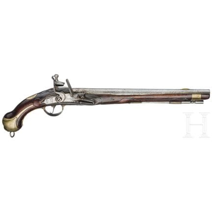 Una pistola da ussaro M 1742  
Canna rotonda con a