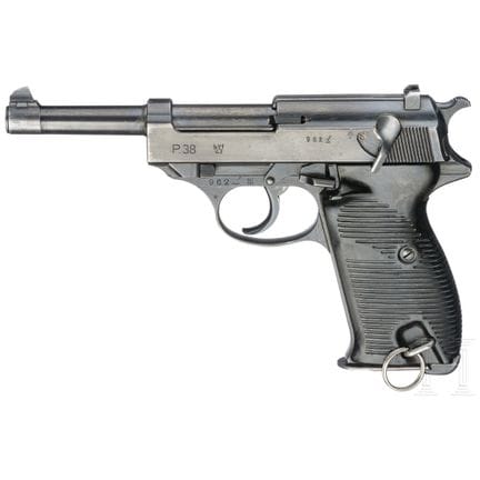 Una Mauser mod. P 38  
Calibro 9 mm Luger, n. 962d