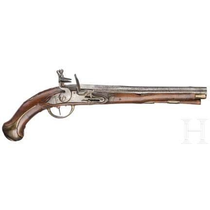 Pistola M 1744  
Cañón octogonal que se ensancha h