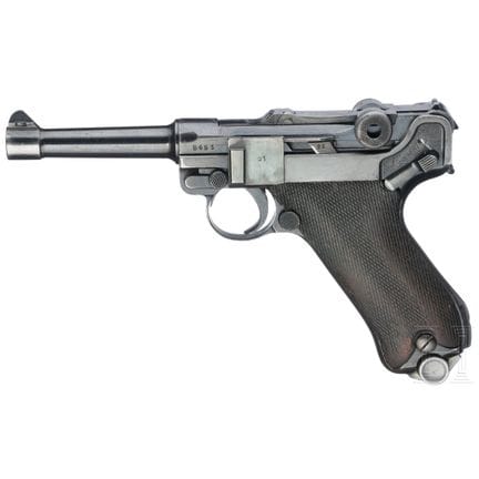 Luger di Erfurt  
Calibro 9 mm Luger, n. 8451, can