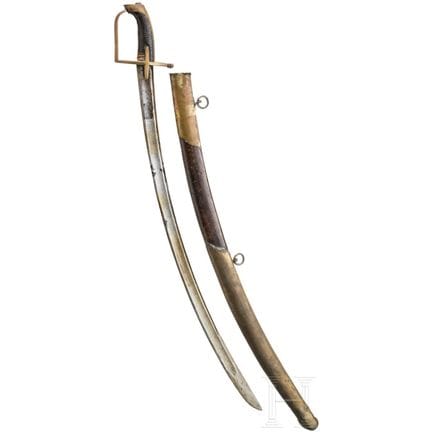 Un sable M 1777 para soldados de húsares  
Hoja li