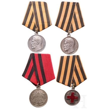 Quatre médailles en argent, Russie, entre 1860 et 