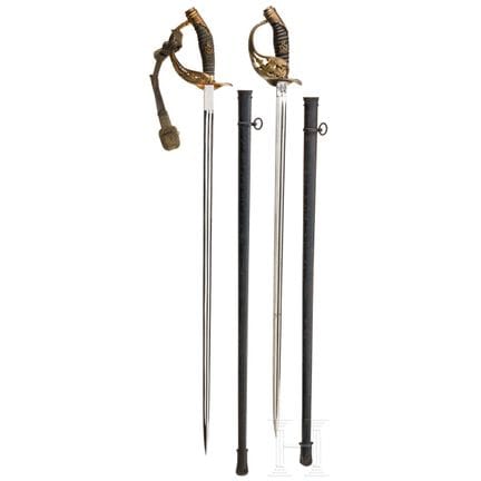 Two small-swords M 1889 for officers of the infant