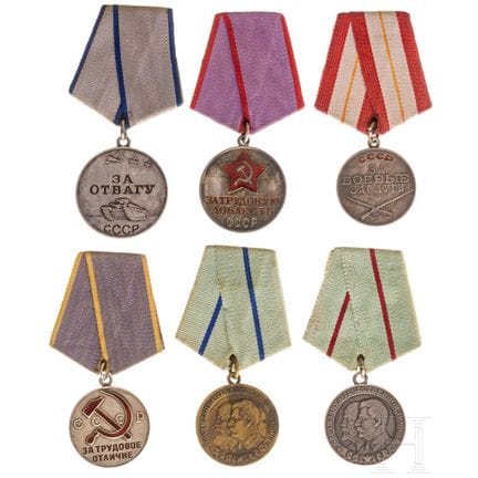 Six médailles soviétiques, Union soviétique, datan