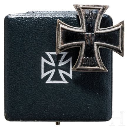 Une Croix de fer de 1914, 1re classe, dans son étu