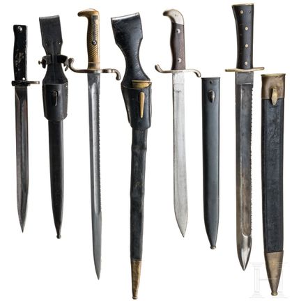 Four German side arms, 19th/20th century  
Seiteng