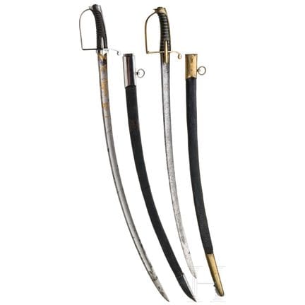 Two sabres for infantry officers, European, 18th/1