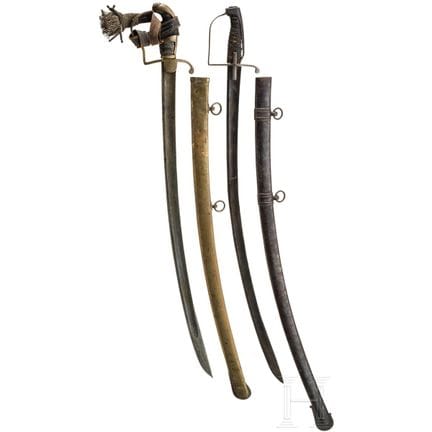 Two cavalry sabres, European, circa 1800  
Kräftig