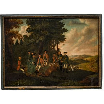 "Hunting Party in a Landscape", Continental School