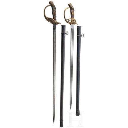 Two small-swords M 1889 for officers of the infant