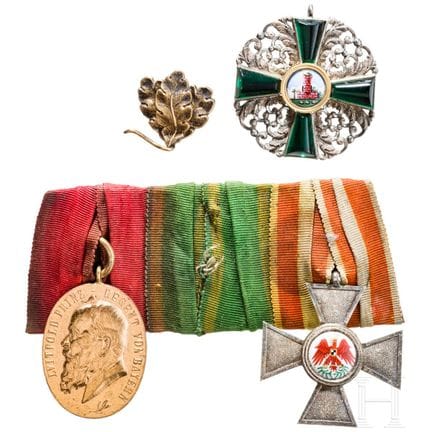 Une barrette de médaille de Bade en trois parties 