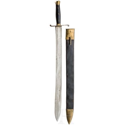 A heavy navy cutlass, 19th century  
Kräftige, sic