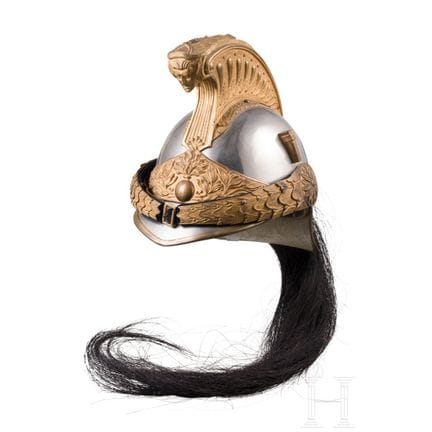 Un casco M 1872/74 para oficiales de los dragones 