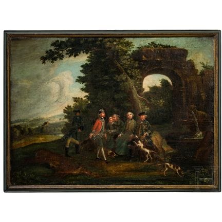 "Gallant Hunting Party", Continental School, proba