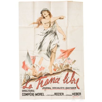 Cartel publicitario grande de la Primera Guerra Mu