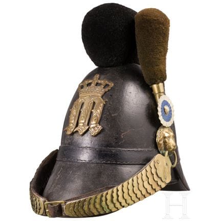 Elmo con cimiero M 1845 per i soldati semplici dei