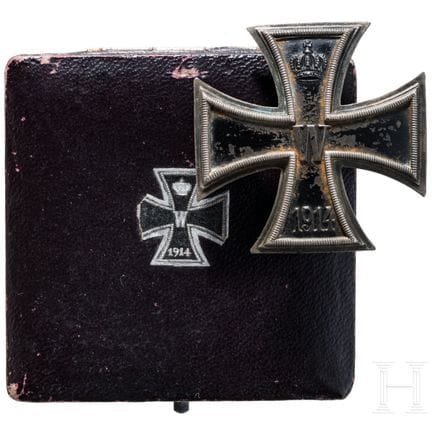 Une Croix de fer de 1914, 1re classe, dans son étu